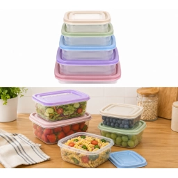 SET DE 5 TUPPERS CUADRADOSX36
