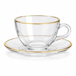 TAZAS DE VIDRIO CON PLATOx8