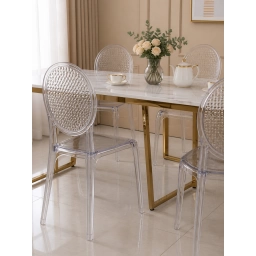 SILLA TRANSPARENTE OVAL X4