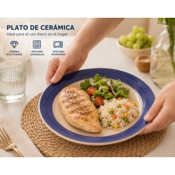 PLATO CON BORDE DE COLOR GRUESOX30